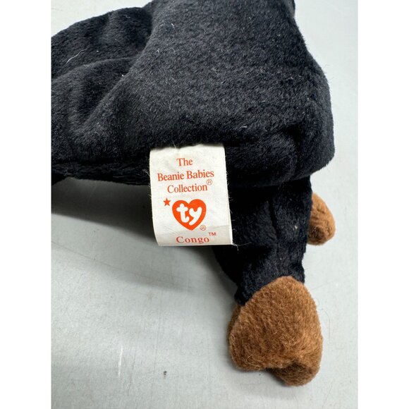 Ty Beanie Babies Congo Plush Monkey Stuffed Animal Black & Brown 6" READ - Picture 4 of 5